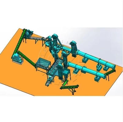Complete productielijn voor het fermenteren van organische meststoffen voor ronde kogelperspellet