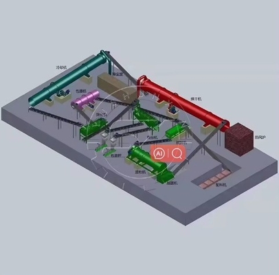 Complete productielijn voor het fermenteren van organische meststoffen voor ronde kogelperspellet