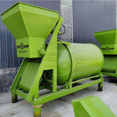 Maschine voor het mengen van meststoffen in bulk met elektrische roermachine