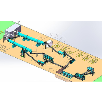 Productieapparatuur voor biologische meststoffen voor pluimveemest met een hoge capaciteit van 1-8 t/uur