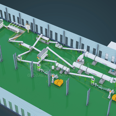 1-6 t/h Capaciteit Productielijn voor het maken van organische meststoffen Granula Machine for production