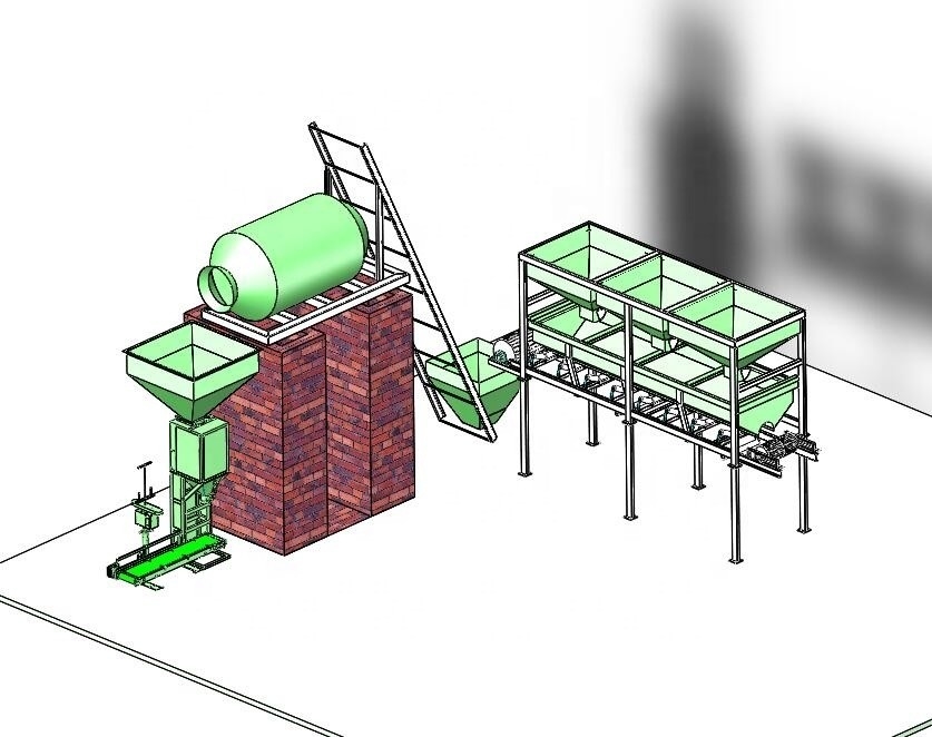 BB-mestmengapparatuur met een capaciteit van 1500 kg voor productielijn voor bulkmenging