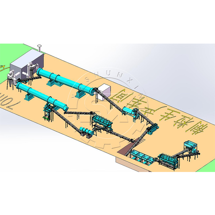 Productieapparatuur voor biologische meststoffen voor pluimveemest met een hoge capaciteit van 1-8 t/uur