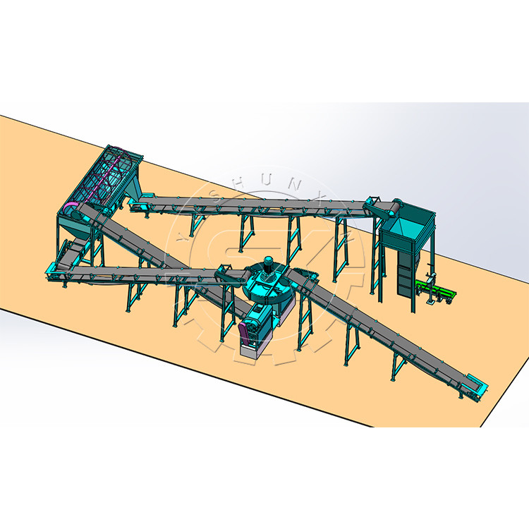 10 ton per uur granulaire productielijn voor fosfaatmeststoffen met rol-extrudercomminator